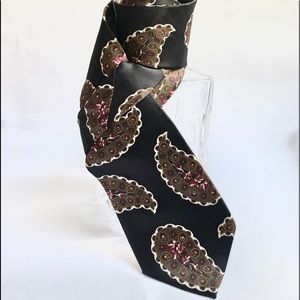 Dior Vintage Dior Monsieur Black Gold Paisley Tie